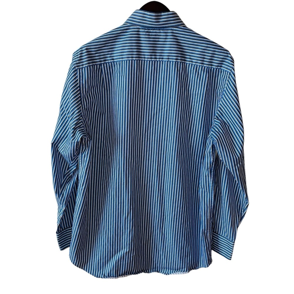 Lot of 3 Button Up Dress Shirts Mens Large Blue 100% Cotton Long Sleeves - Picture 7 of 13